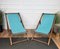 Transat Folding Deck Chair in Bamboo Wood and Fabric, 1970s 2