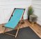 Transat Folding Deck Chair in Bamboo Wood and Fabric, 1970s 3