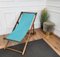 Transat Folding Deck Chair in Bamboo Wood and Fabric, 1970s, Image 3