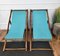 Transat Folding Deck Chair in Bamboo Wood and Fabric, 1970s 4