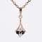 Modern Blue and White Sapphire 18 Karat Yellow Gold Pendant 4