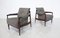 Fauteuils Mid-Century Modernes en Bois et Tissu Gris, Italie, 1960s, Set de 2 3