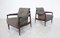 Mid-Century Modern Armchairs in Wood and Grey Fabric, Italy, 1960s, Set of 2 3