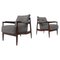 Mid-Century Modern Armchairs in Wood and Grey Fabric, Italy, 1960s, Set of 2, Image 1