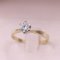 Vintage 14k Yellow and White Gold Solitaire Ring with 0.54ct Brilliant Cut Diamond, 1970s, Image 3