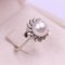 Vintage 18k White Gold Pearl and Diamond Flower Ring, 1960s 3