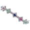 14 Karat White Gold Bracelet with Emeralds, Rubies, Sapphires & Diamonds 3