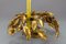 Hollywood Regency Style Gilt Metal Floral Flush Mount or Ceiling Light, 1970s, Image 16