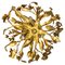 Hollywood Regency Style Gilt Metal Floral Flush Mount or Ceiling Light, 1970s, Image 1