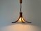 Lámpara colgante ajustable de lino y madera de Domus, Italia, años 80, Imagen 8