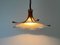 Lámpara colgante ajustable de lino y madera de Domus, Italia, años 80, Imagen 6