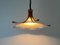 Linen and Wood Adjustable Pendant Lamp from Domus, Italy, 1980s 6