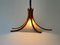 Lámpara colgante ajustable de lino y madera de Domus, Italia, años 80, Imagen 2