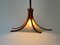 Linen and Wood Adjustable Pendant Lamp from Domus, Italy, 1980s 2