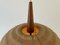Teak Ball Ceiling Lamp with Fabric Shade from Temde, Switzerland, 1960s 10