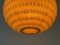 Teak Ball Ceiling Lamp with Fabric Shade from Temde, Switzerland, 1960s 9
