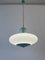 Mid-Century Glass and Turquois Metal Ceiling Lamp by Angelo Lelli for Arredoluce, Italy, 1950s 8