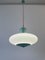 Mid-Century Glass and Turquois Metal Ceiling Lamp by Angelo Lelli for Arredoluce, Italy, 1950s, Image 8