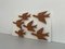 Arte de pared con 6 pájaros voladores alemán moderno de madera, Alemania, años 60, Imagen 2