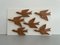 Arte de pared con 6 pájaros voladores alemán moderno de madera, Alemania, años 60, Imagen 1