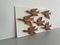 Arte de pared con 6 pájaros voladores alemán moderno de madera, Alemania, años 60, Imagen 3