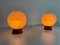 Teak Ball Bedside Lamps with Fabric Shades from Temde, Germany, 1960s, Set of 2 5