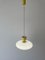 Mid-Century Glass and Yellow Metal Ceiling Lamp by Angelo Lelli for Arredoluce, Italy, 1950s, Image 9