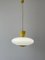 Mid-Century Glass and Yellow Metal Ceiling Lamp by Angelo Lelli for Arredoluce, Italy, 1950s 7