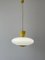 Mid-Century Glass and Yellow Metal Ceiling Lamp by Angelo Lelli for Arredoluce, Italy, 1950s, Image 7