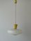 Mid-Century Glass and Yellow Metal Ceiling Lamp by Angelo Lelli for Arredoluce, Italy, 1950s 1