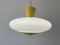 Mid-Century Glass and Yellow Metal Ceiling Lamp by Angelo Lelli for Arredoluce, Italy, 1950s 4