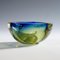 Mid-Century Modern Murano Blue and Yellow Sommerso Art Glass Bowl, 1960s, Image 4