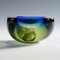 Mid-Century Modern Murano Blue and Yellow Sommerso Art Glass Bowl, 1960s 5