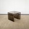 Nesting Tables in ​​Brass and Smoked Glass by Renato Zevi, 1960s-1970s, Set of 3 4