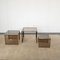 Nesting Tables in ​​Brass and Smoked Glass by Renato Zevi, 1960s-1970s, Set of 3 2