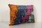 Ikat Velvet & Silk Lumbar Cushion Cover with Puzzle Design by Vuzbek Elvet, 2010s 3