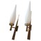 Mid-Century Italian Modern Brass and Glass Wall Sconces from Arredoluce, 1960s, Set of 2, Image 1