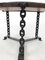 Brutalist Side Table in Black Welded Chain and Oak Tray Tinted, France, 1970s, Image 6