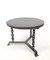 Brutalist Side Table in Black Welded Chain and Oak Tray Tinted, France, 1970s, Image 1