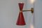 Mid-Century Diabolo Sconces in Red attributed Stilnovo, Italy, 1950s 1