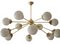 Sputnik Chandelier in Brass with 12 Opaline Spheres, Image 5