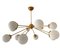 Sputnik Chandelier in Brass with 12 Opaline Spheres 1