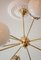 Lámpara de araña Sputnik de latón con 12 esferas opalinas, Imagen 3