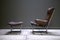 Leather Armchair and Foot Stool attributed to Harald Relling for Westnofa. Norway, 1970s, Set of 2 13