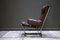 Leather Armchair and Foot Stool attributed to Harald Relling for Westnofa. Norway, 1970s, Set of 2 11