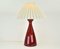 Jacob Bang zugeschriebene Rote Glas Tischlampe für Kastrup Holmegaard, 1960er 9