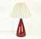 Lámpara de mesa de vidrio rojo atribuida a Jacob Bang para Kastrup Holmegaard, años 60, Imagen 4