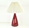 Red Glass Table Lamp attributed to Jacob Bang for Kastrup Holmegaard, 1960s 4