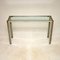 Vintage Chrome and Brass Console Table with Mirror, 1970, Set of 2 8