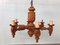 Large 6-Light Chandelier in Carved Walnut, Italy, 1920s, Image 16